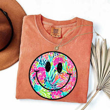 Comfort Colors Smiley Face Beach Vibes T-Shirt