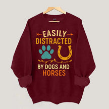Easily Distracted By Dogs And Horses Sweatshirt