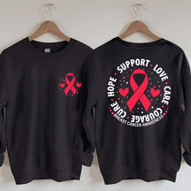 Breast Cancer Awareness Support Love Care Courage Sweatshirt