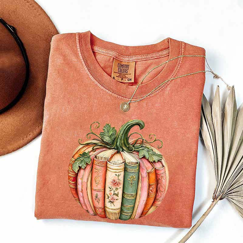 Comfort Colors Pumpkin Book Lover T-Shirt