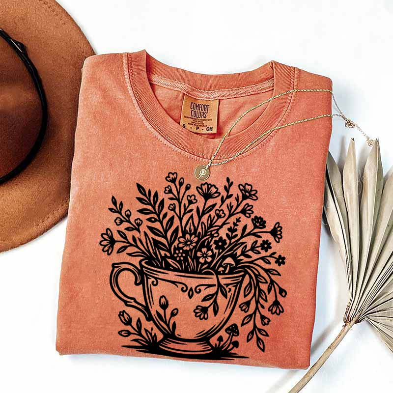 Cottagecore Teacup Floral T-Shirt