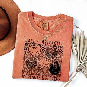 Easily Distracted By Plants and Peckers Wildflowers T-Shirt