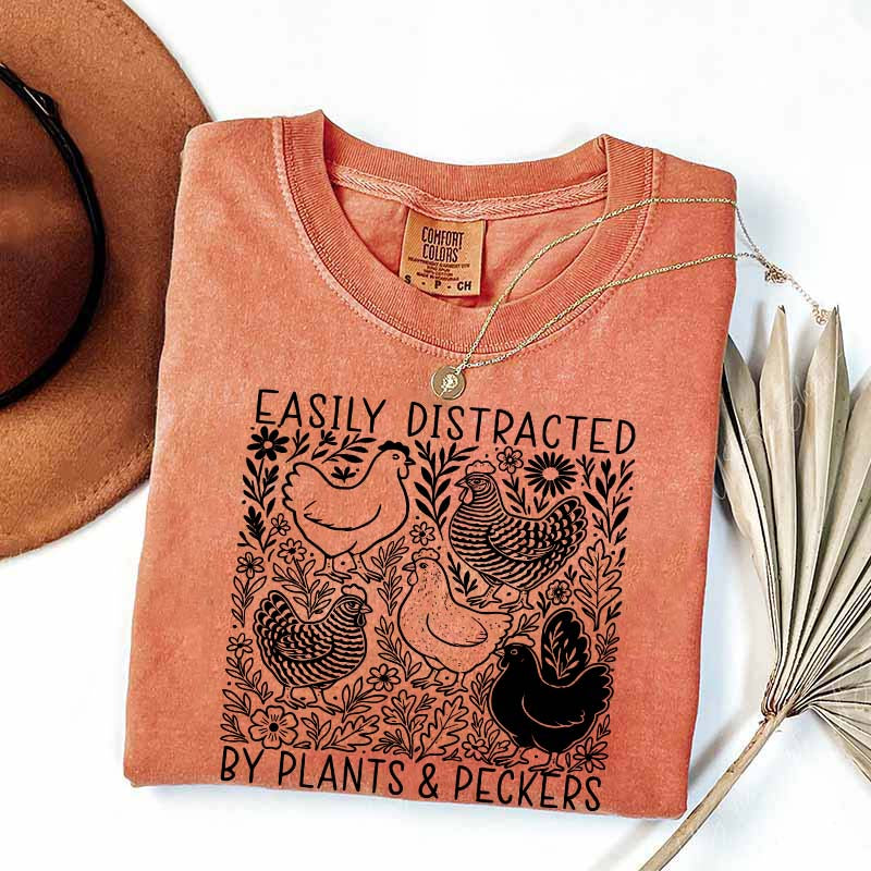 Easily Distracted By Plants and Peckers Wildflowers T-Shirt