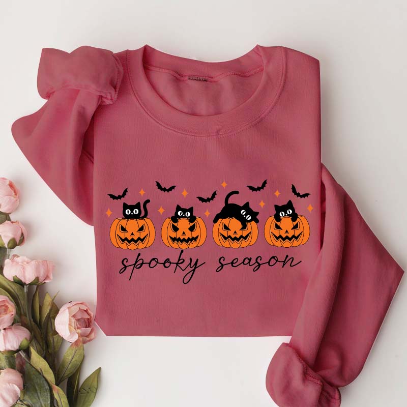 Spooky Season Black Cats Pumpkin Sweatshirt