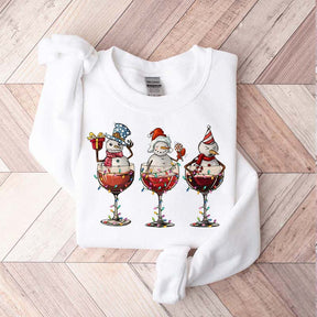 Christmas Wine Snowmen Sweatshirt