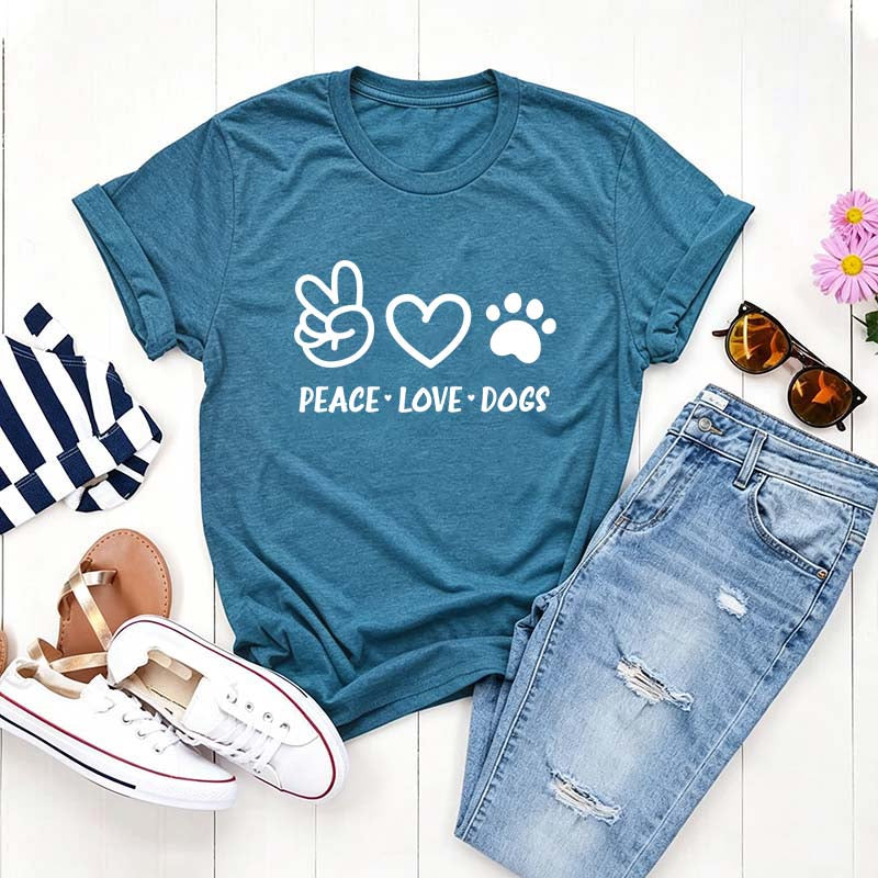 Peace Love Dogs Cute T-Shirt