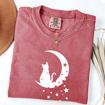 Floral Moon Cat T-Shirt