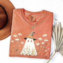 Retro Halloween Fall Aesthetic Daisy Flower T-Shirt