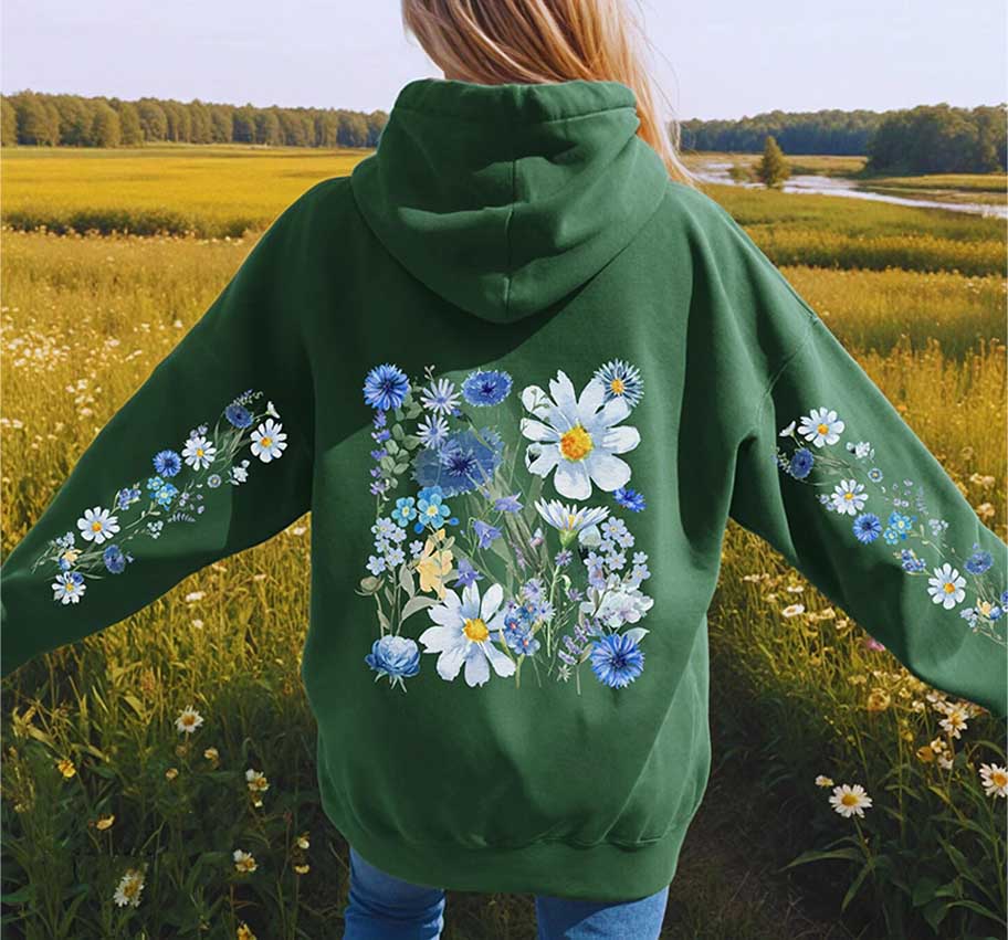 Boho Cottagecore Floral Botanical Nature Hoodie