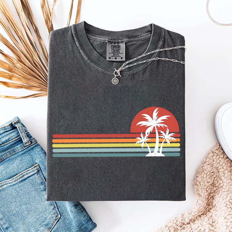 Retro Tropical Island Palm Tree T-Shirt
