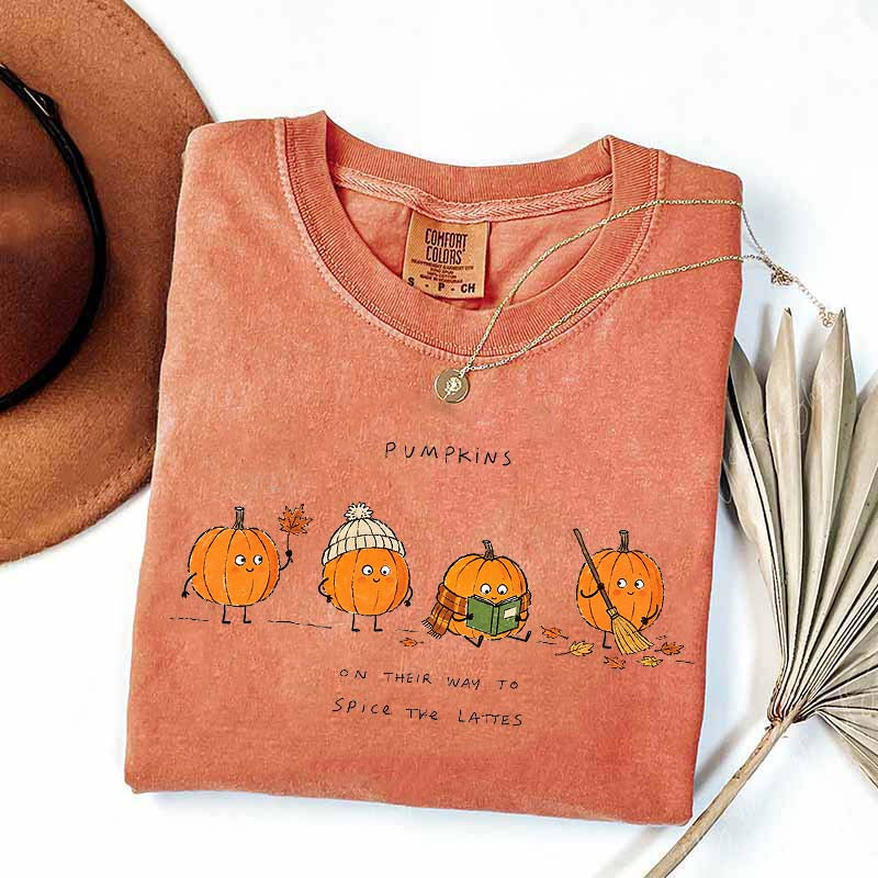 Pumpkins on Their Way to Spice the Latte Graphic T-Shirt