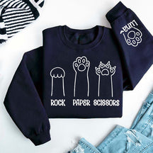 Custom Rock Paper Scissors Cat Paw Sweatshirt