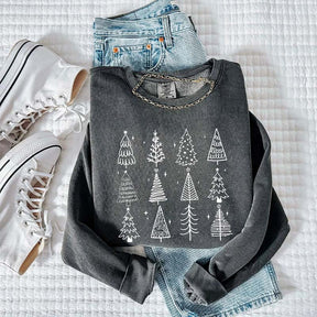 Comfort Color Christmas Trees Holiday Sweatshirt