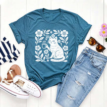 Boho Cat Coffee Lover T-Shirt