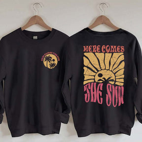 Retro Beach Here Comes the Sun Sweatshirt