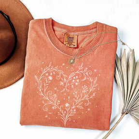 Botanical Dandelion Heart Wildflower T-Shirt