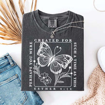 Bible Verse Esther 4:14 Butterfly Floral T-Shirt