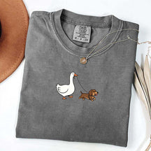 Goose and Dachshund Dog T-Shirt