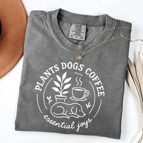 Cute Plants Dogs Coffee T-Shirt