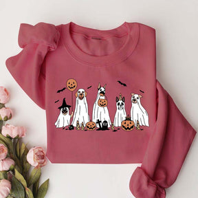 Retro Spooky Season Dog Ghost Sweatshirt