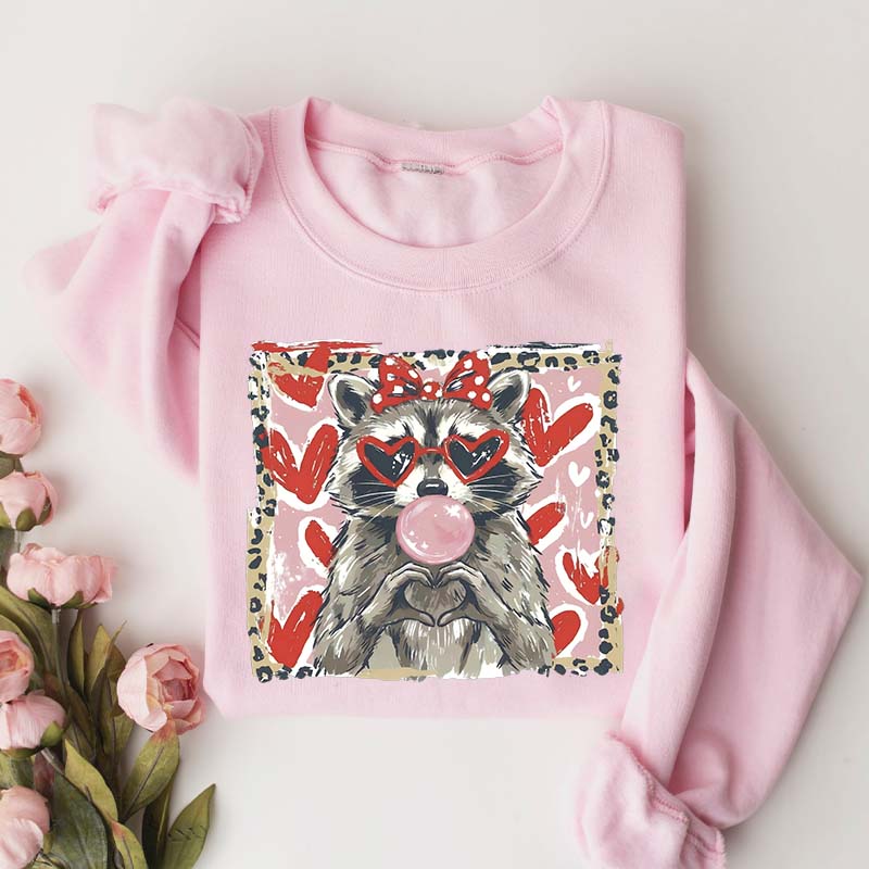 Valentine Raccoon Sweatshirt