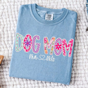 Personalized Dog Mom Floral T-Shirt
