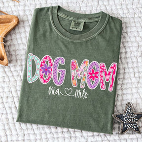 Personalized Dog Mom Floral T-Shirt