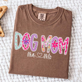 Personalized Dog Mom Floral T-Shirt