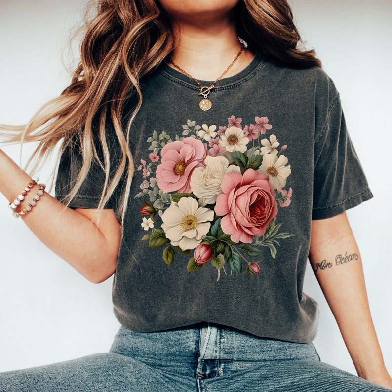 Boho Wildflowers Cottagecore Shirt Floral T-Shirt