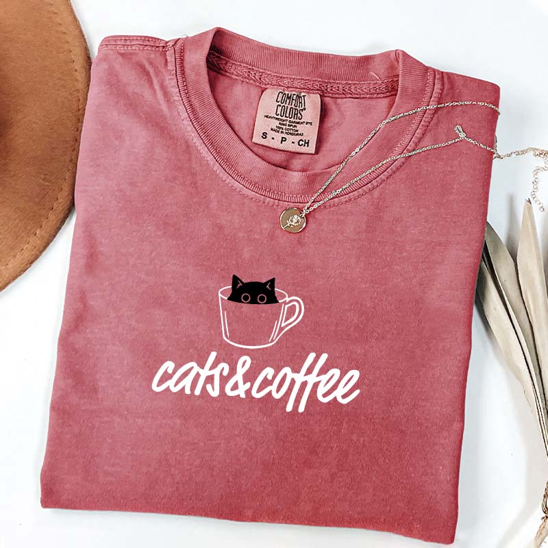 Cats And Coffee Cute T-Shirt