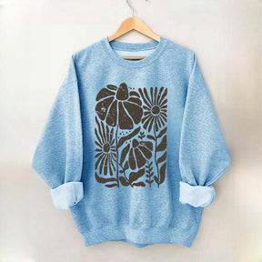 Boho Wildflowers Distressed Flowers Sweatshirt