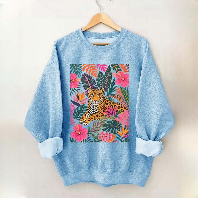 Tiger Floral Jungle Animal Sweatshirt