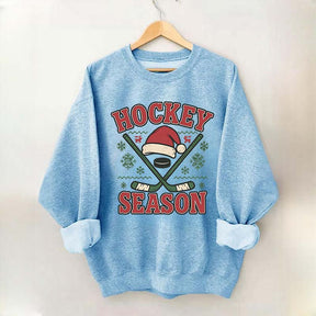 Christmas Hockey Santa Hat Sweatshirt