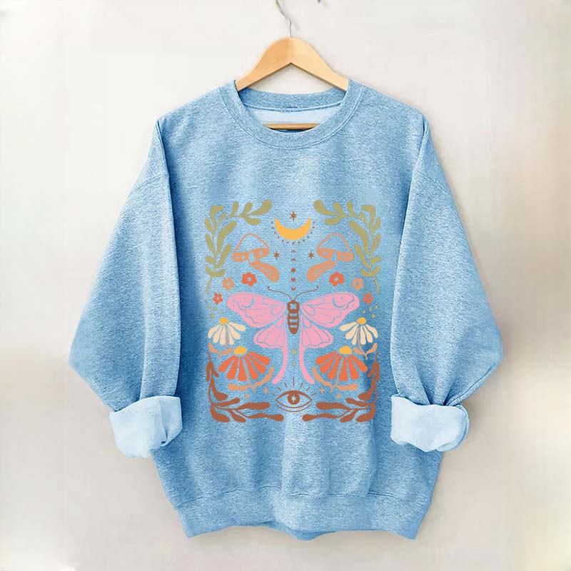 Luna Moth Floral Sweatshirt