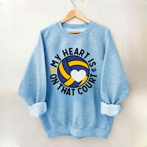 My Heart Is On The Court Volleyball Sweatshirt