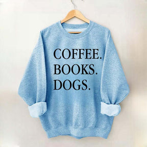 Coffee Books Dogs Minimalist Sweatshirt