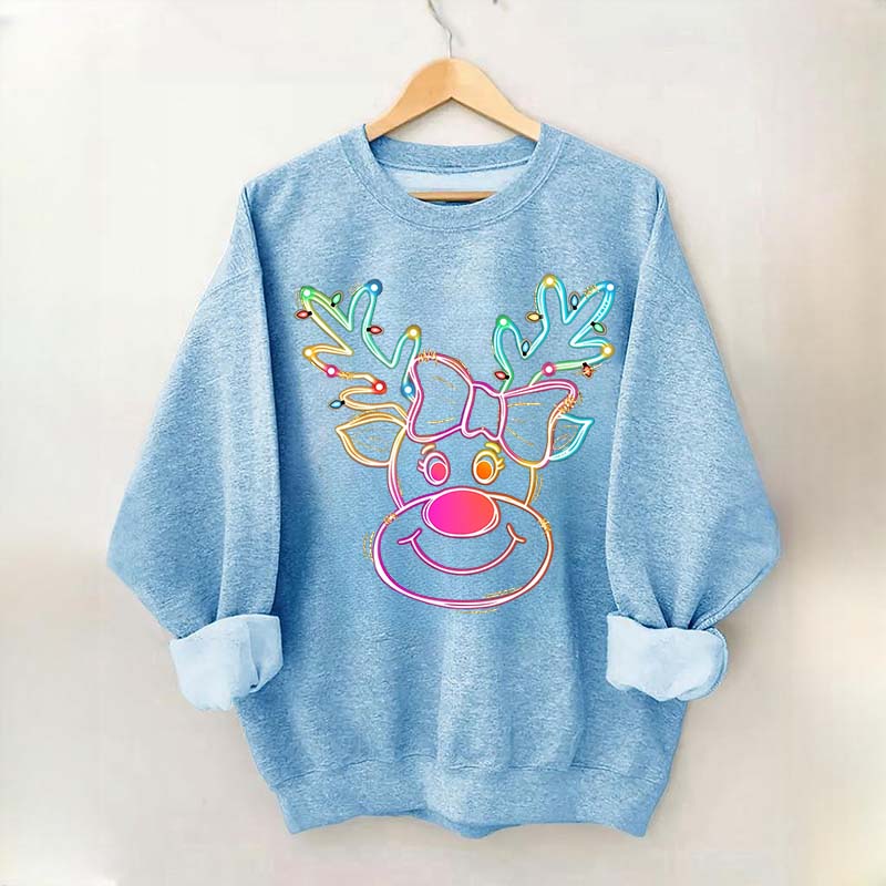 Neon Reindeer Christmas Sweatshirt