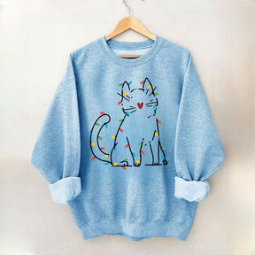 Cat Christmas Lights Sweatshirt