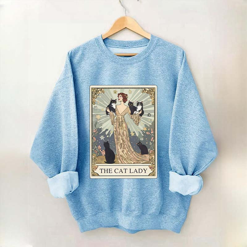 Cat Lady Tarot Card Vintage Sweatshirt