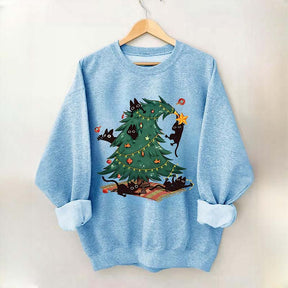 Christmas Tree And Cat Owner Sweatshirt