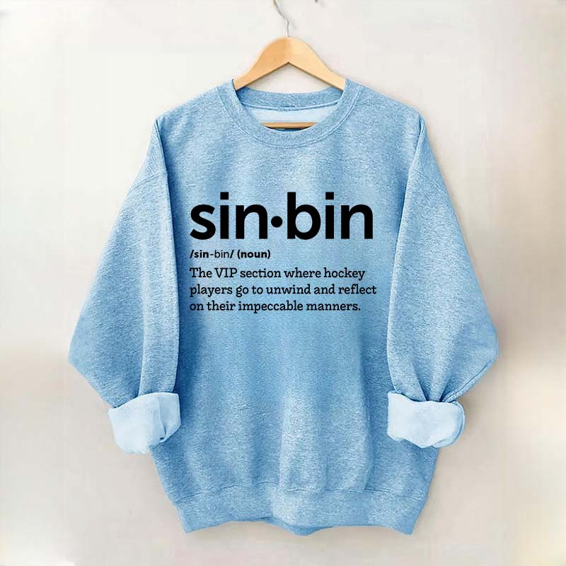Sin Bin Funny Hockey Definition Sweatshirt