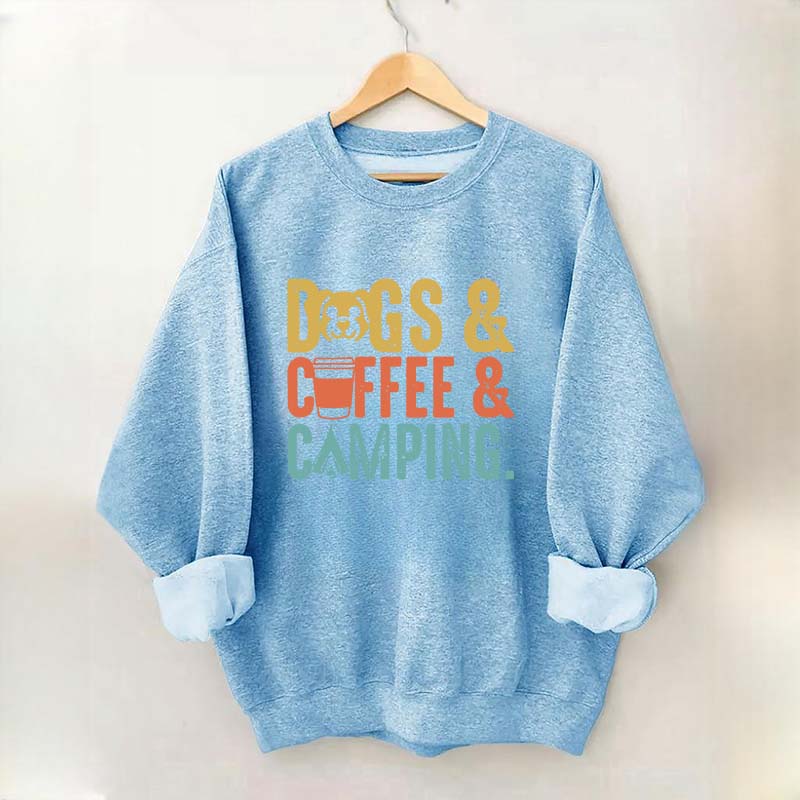 Dogs Coffee Camping Naturel Lover Sweatshirt