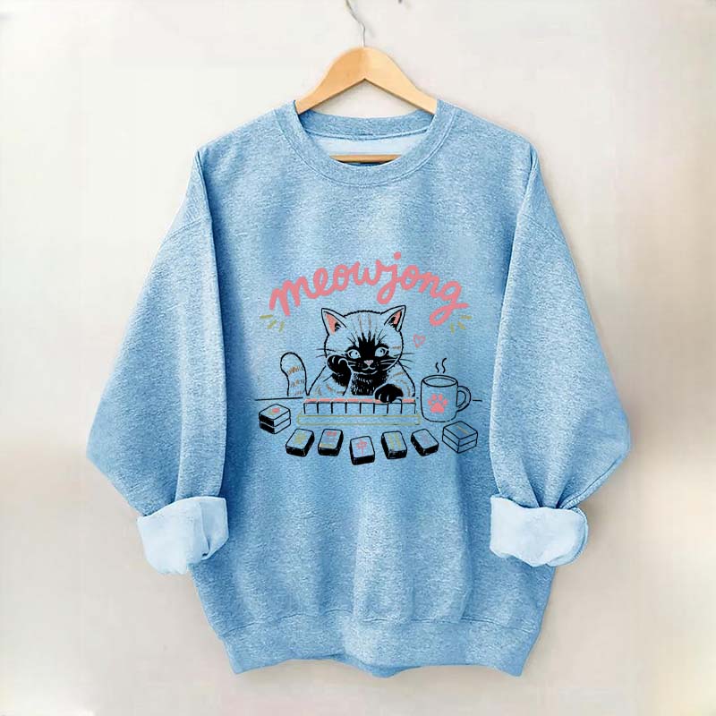 Cute Mahjong Cat Lover Sweatshirt