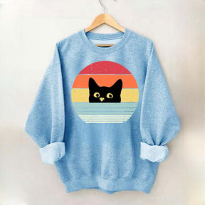 Retro Black Cat Crazy Sweatshirt