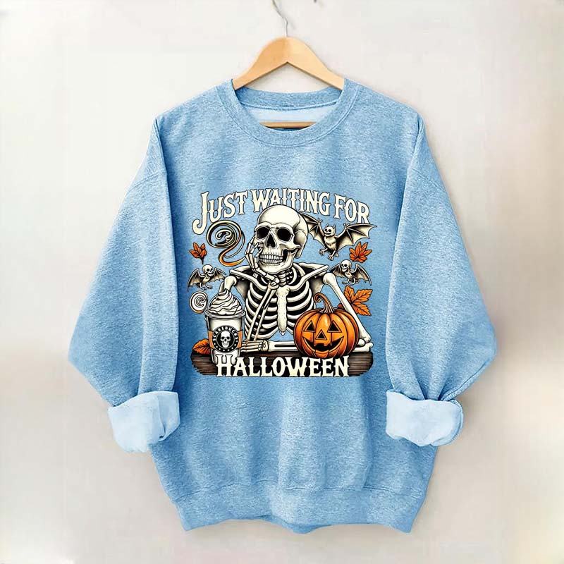 Just Waiting for Halloween Retro Halloween Sweatshirt