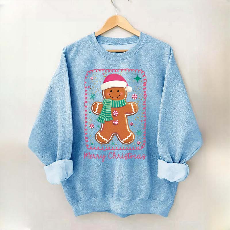 Preppy Gingerbread Merry Christmas Sweatshirt