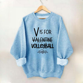 V is for Valentine Volleyball Sweatshirt