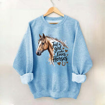 Just A Girl Who Loves Horses Farmer Sweatshirt