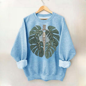 Retro Skeleton Plant Body Sweatshirt