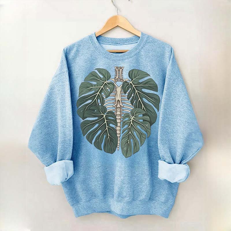 Retro Skeleton Plant Body Sweatshirt